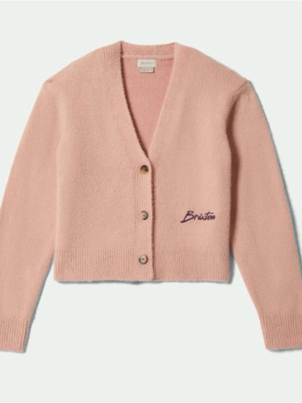 Brixton Blush Pink V-Neck Button Town Cardigan Large